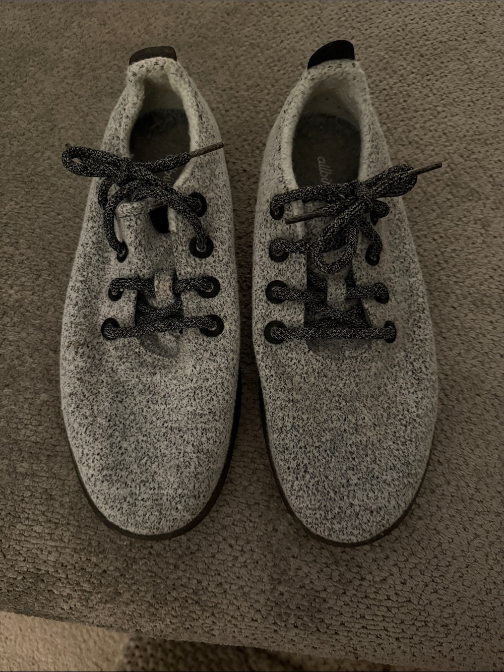 allbirds Men's Gray Knit Slip-On Lace-Up Sneakers